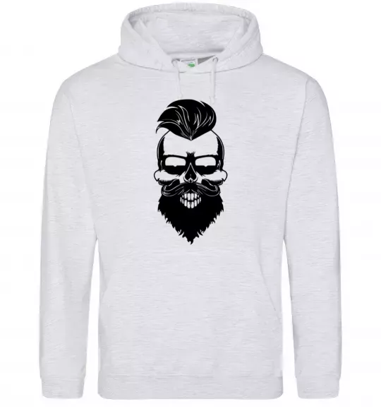 Чоловіча толстовка (худі) Skull biker Сірий меланж фото