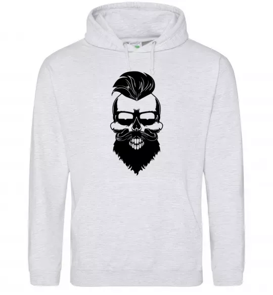 Жіноча толстовка (худі) Skull biker Сірий меланж фото