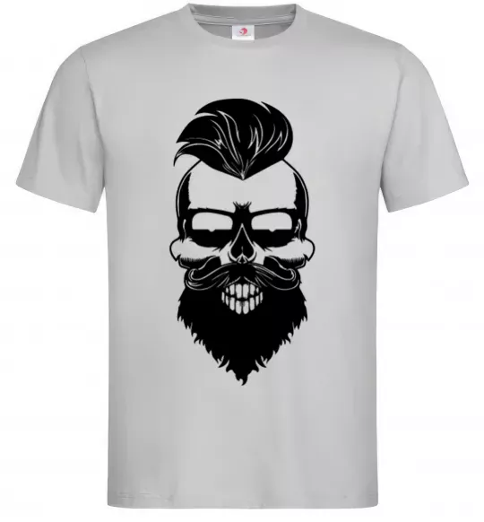 Чоловіча футболка Skull biker Сірий фото