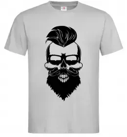 Мужская футболка Skull biker Серый фото
