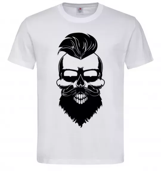 Чоловіча футболка Skull biker Білий фото