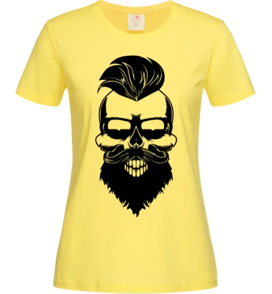 Жіноча футболка Skull biker Лимонний фото