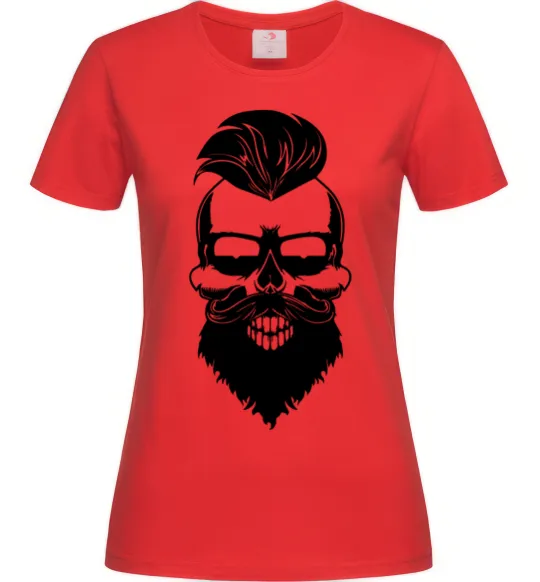 Жіноча футболка Skull biker Червоний фото