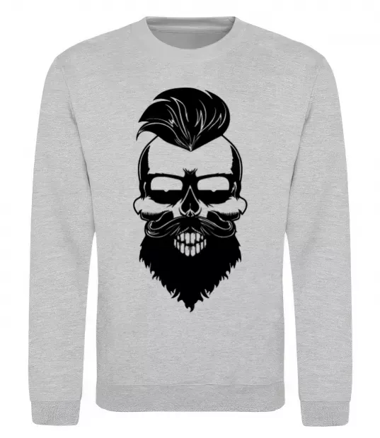 Світшот Skull biker Сірий меланж фото