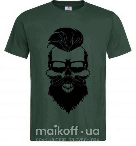 Мужская футболка Skull biker Темно-зеленый фото