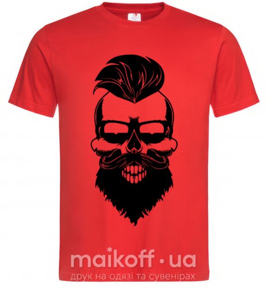 Мужская футболка Skull biker Красный фото