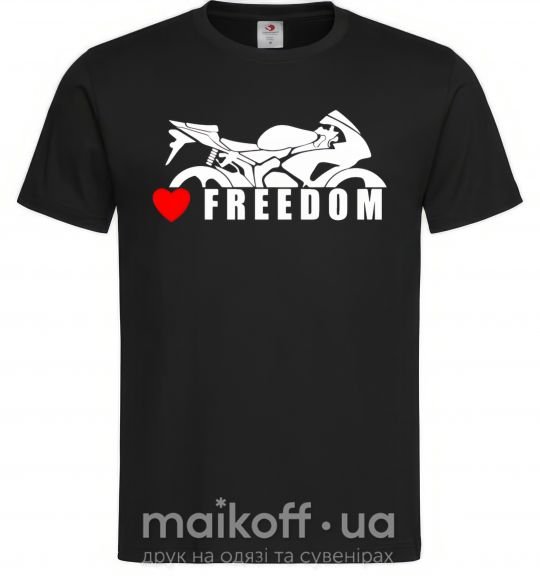 Мужская футболка Love freedom Черный фото