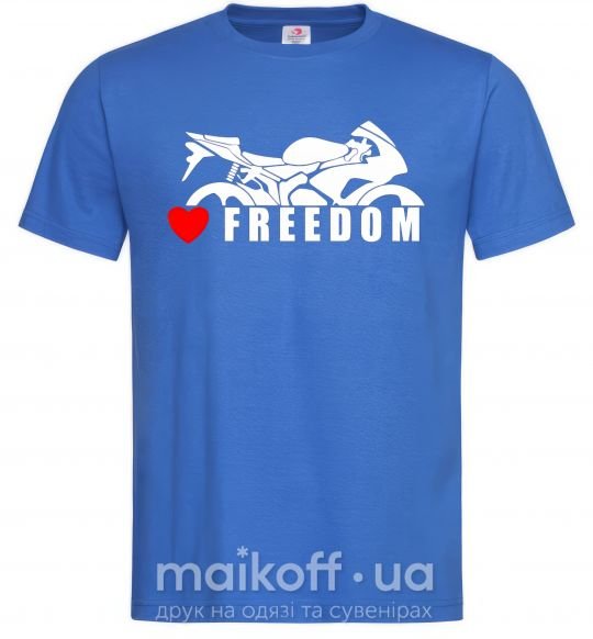 Мужская футболка Love freedom Ярко-синий фото