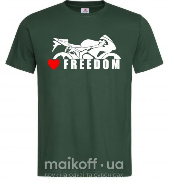 Чоловіча футболка Love freedom Темно-зелений фото