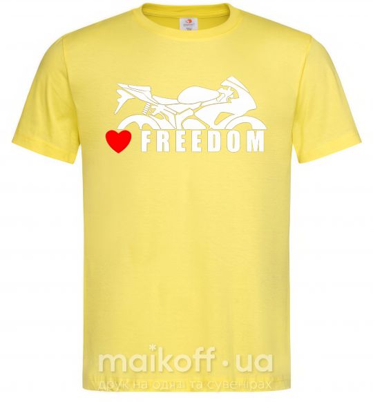 Мужская футболка Love freedom Лимонный фото
