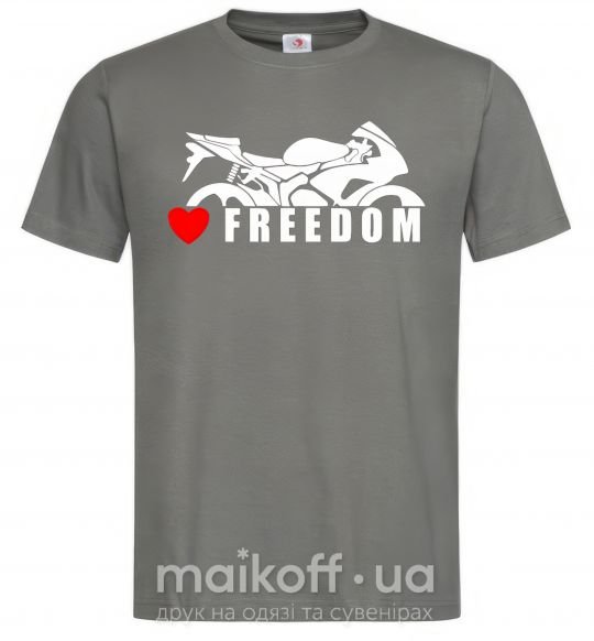 Чоловіча футболка Love freedom Графіт фото