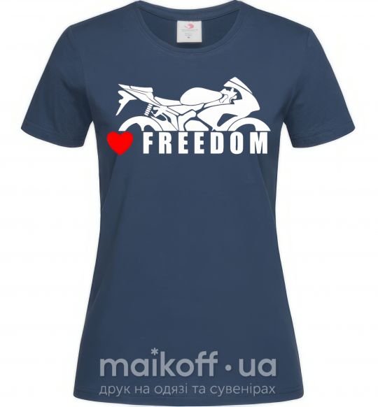 Жіноча футболка Love freedom Темно-синій фото