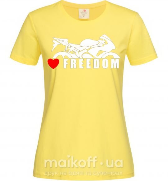 Жіноча футболка Love freedom Лимонний фото