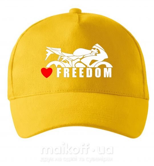 Кепка Love freedom Сонячно жовтий фото