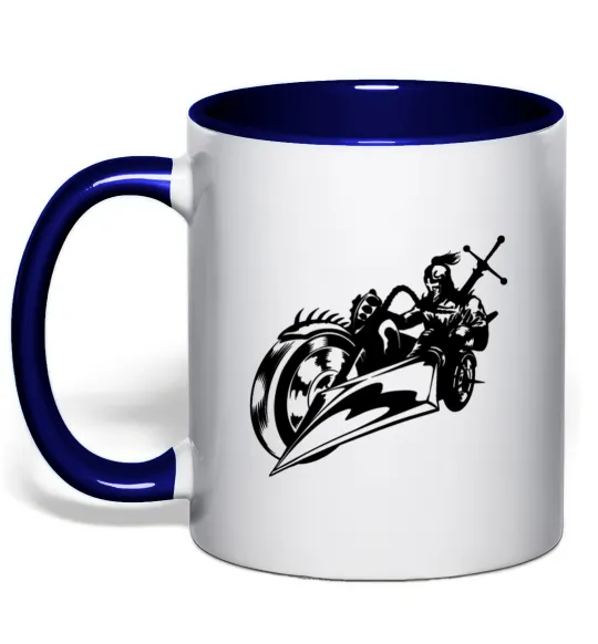 Чашка з кольоровою ручкою Fantasy rider Глибокий темно-синій фото