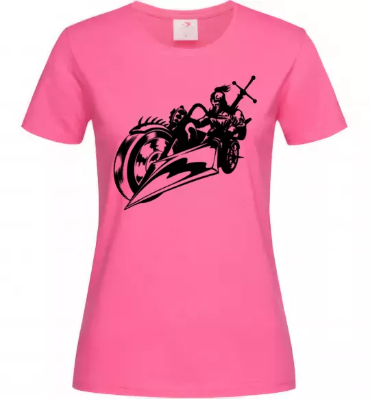 Жіноча футболка Fantasy rider Яскраво-рожевий фото