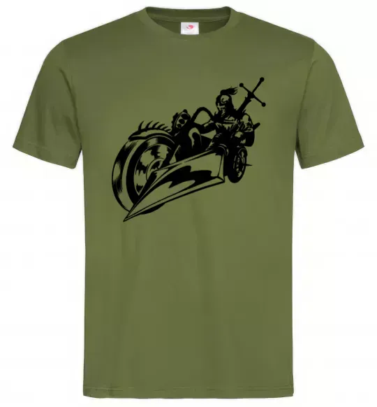 Чоловіча футболка Fantasy rider Оливковий фото