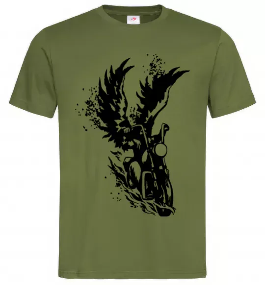 Чоловіча футболка Wings of freedom Оливковий фото
