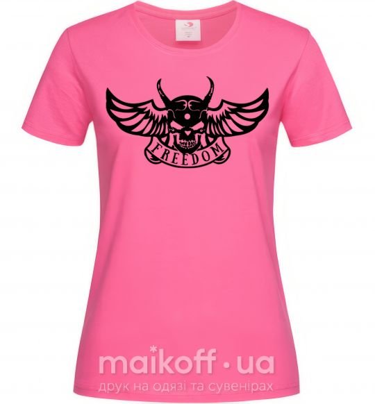 Женская футболка Freedom demon Ярко-розовый фото