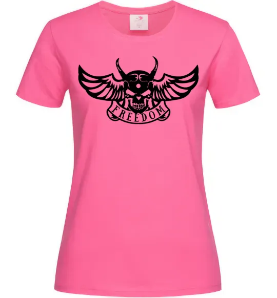 Жіноча футболка Freedom demon Яскраво-рожевий фото