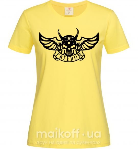 Женская футболка Freedom demon Лимонный фото
