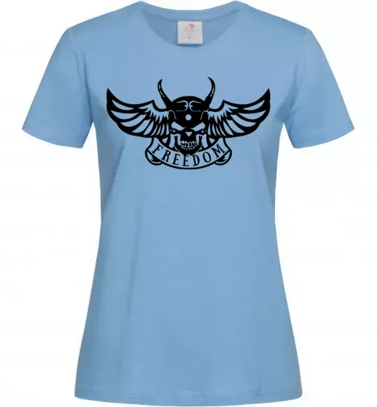 Жіноча футболка Freedom demon Блакитний фото