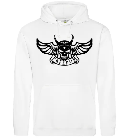 Чоловіча толстовка (худі) Freedom demon Білий фото