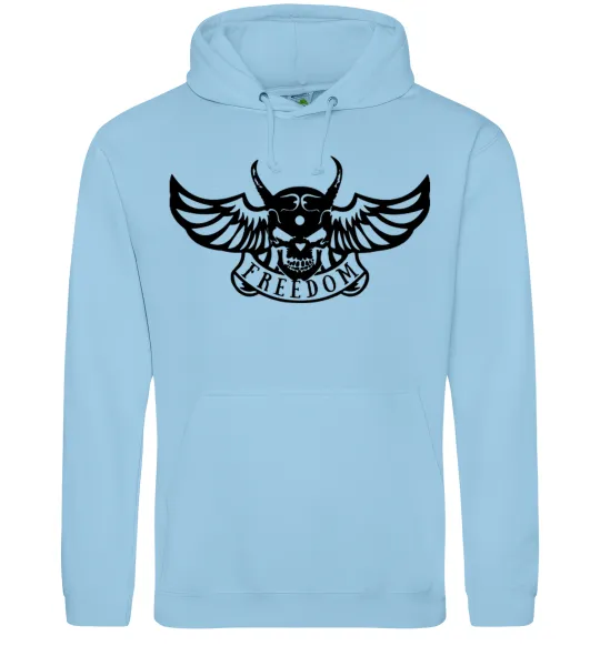 Мужская толстовка (худи) Freedom demon Голубой фото