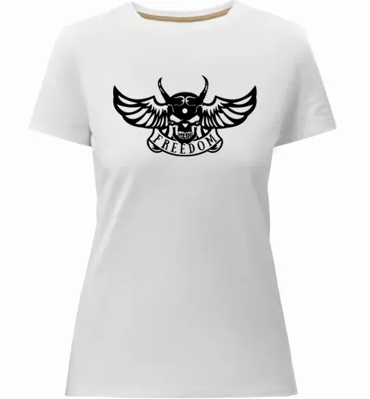 Жіноча преміум футболка Freedom demon Білий фото