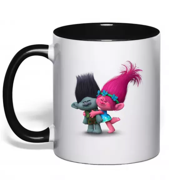 Чашка з кольоровою ручкою Branch and Poppy Чорний фото