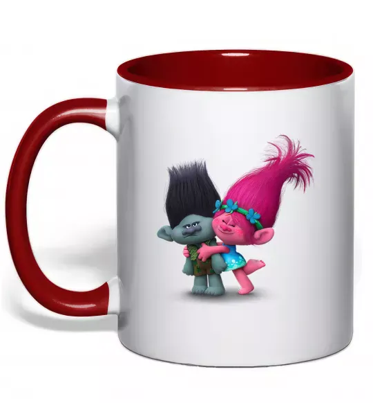 Чашка з кольоровою ручкою Branch and Poppy Червоний фото