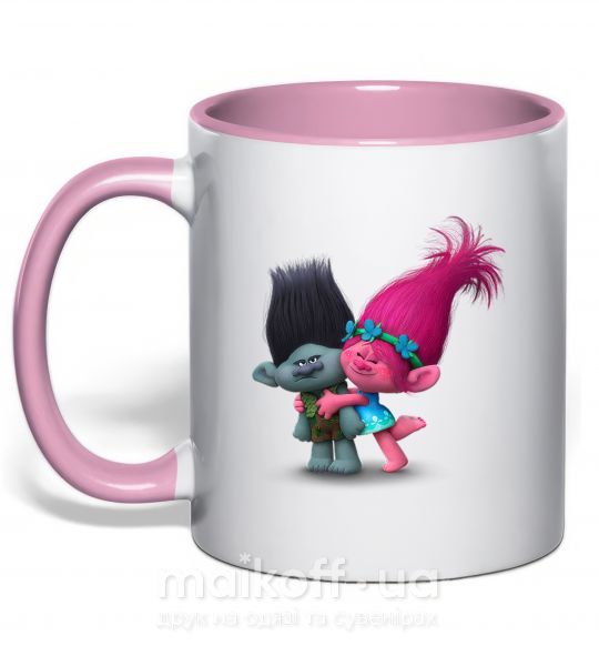 Чашка з кольоровою ручкою Branch and Poppy Ніжно рожевий фото
