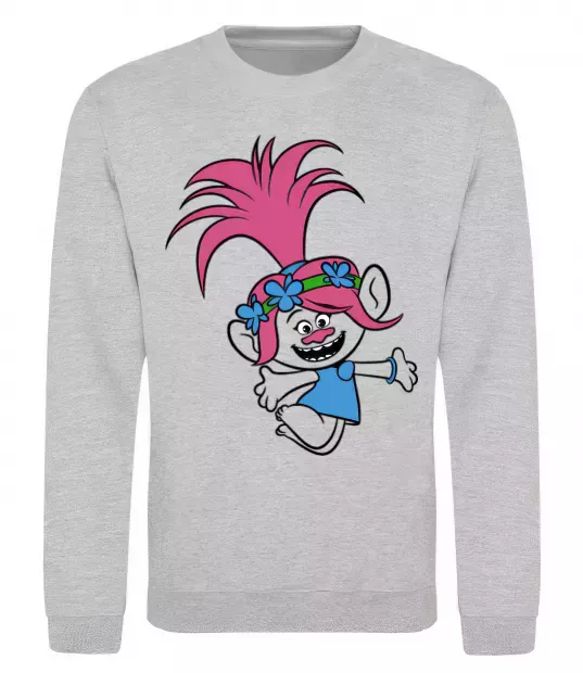 Свитшот Poppy Trolls Серый меланж фото