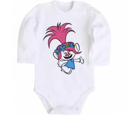 Детский боди Poppy Trolls Белый фото