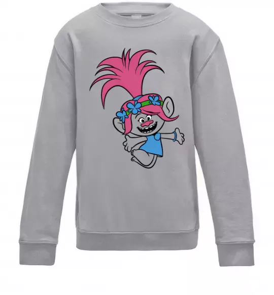 Детский Свитшот Poppy Trolls Серый меланж фото