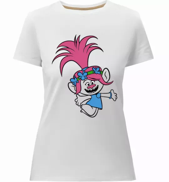 Женская премиум футболка Poppy Trolls Белый фото