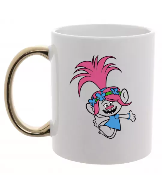 Чашка с цветной ручкой Poppy Trolls Золото фото