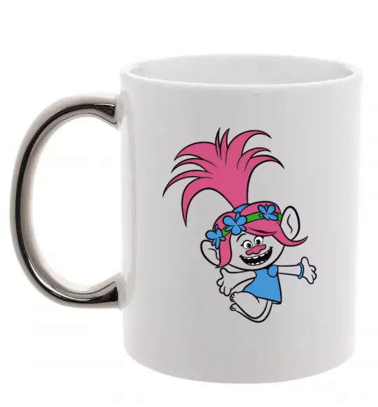 Чашка с цветной ручкой Poppy Trolls Серебро фото