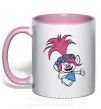 Чашка з кольоровою ручкою Poppy Trolls Ніжно рожевий фото