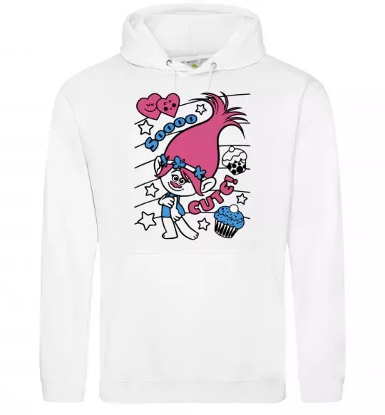 Женская толстовка (худи) Sooo cute Белый фото