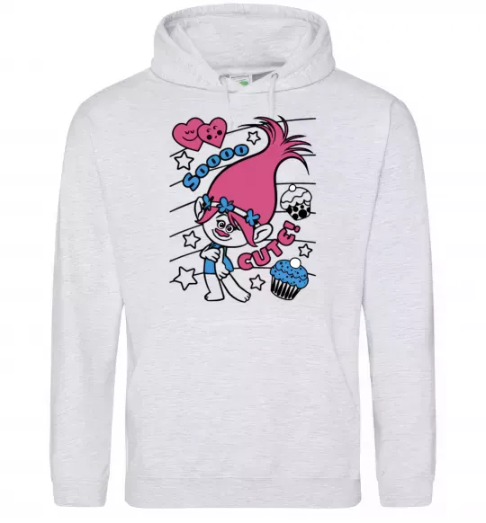 Женская толстовка (худи) Sooo cute Серый меланж фото