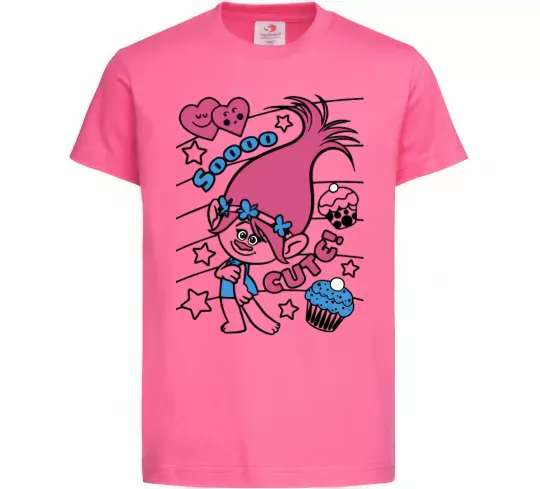 Дитяча футболка Sooo cute Яскраво-рожевий фото
