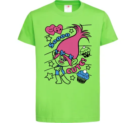Дитяча футболка Sooo cute Лаймовий фото