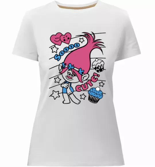 Женская премиум футболка Sooo cute Белый фото