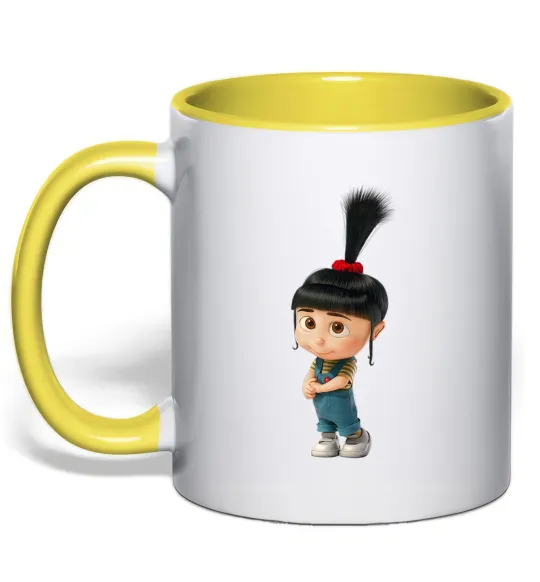 Чашка з кольоровою ручкою Агнес Лимонний фото