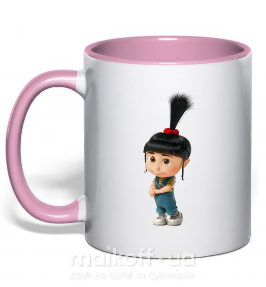 Чашка с цветной ручкой Агнес Нежно розовый фото