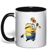 Чашка з кольоровою ручкою Minion Stuart Чорний фото