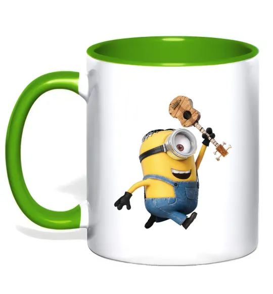 Чашка с цветной ручкой Minion Stuart Лаймовый фото