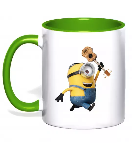 Чашка з кольоровою ручкою Minion Stuart Зелений фото