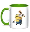 Чашка з кольоровою ручкою Minion Stuart Зелений фото